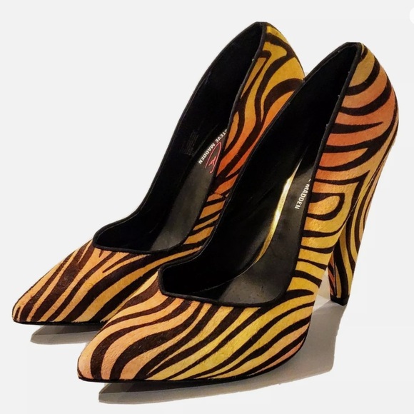 Keyshia Cole For Steve Madden Neon Zebra Animal Print Stiletto Heels Size 10 M - Picture 3 of 3